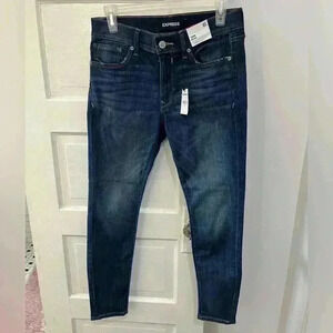 NWT Express Skinny‎ Blue Denim Jeans Legging Midrise 6S